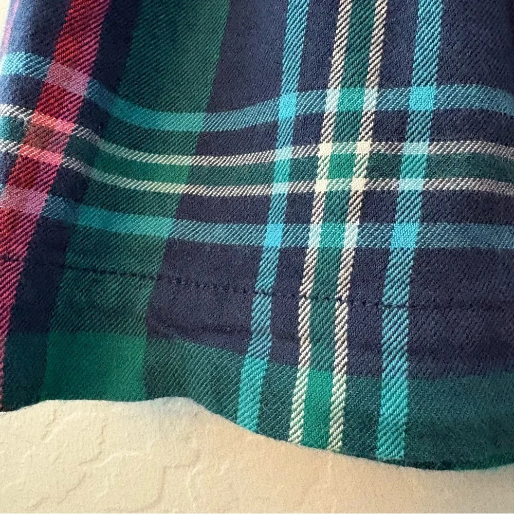 Gymboree green, blue, pink and red plaid print girls skirt size XS 4